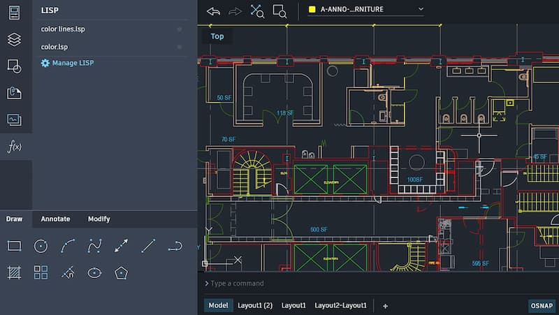 Tampilan Autocad